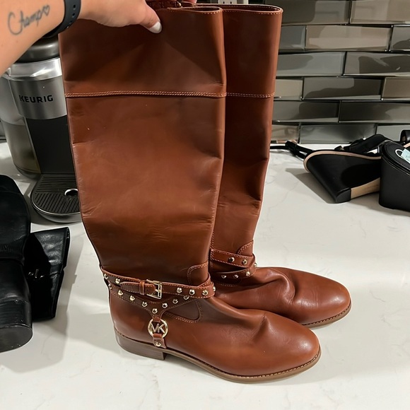 Michael Kors Shoes - Michael Kors Preston Brown Leather Boot Size 9 NEW